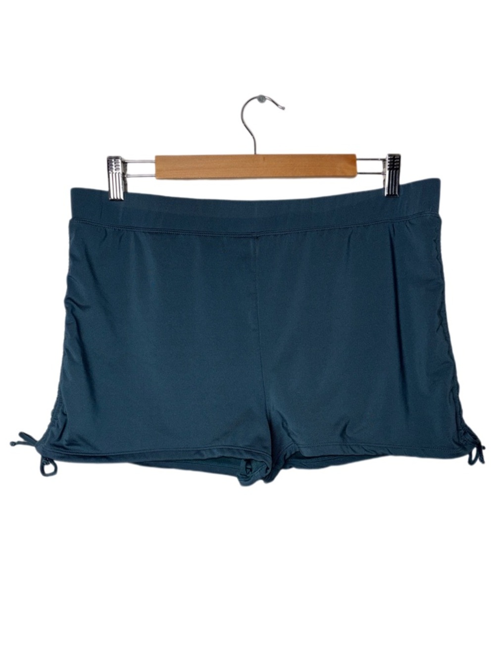 CARVE Designs Barbados Swim Shorts Teal Ruched Side Women’s Size XL